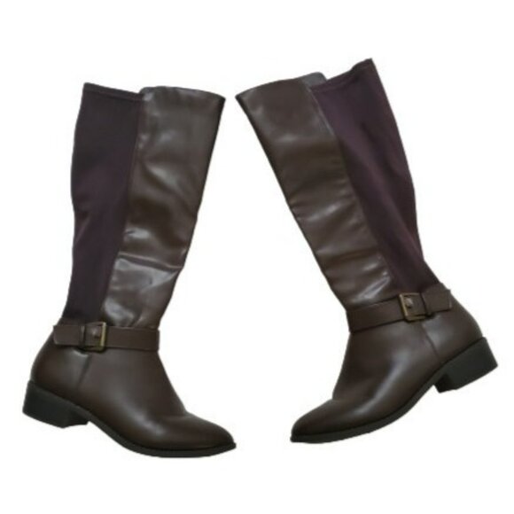 Rampage Women's Ram-Ivey Tall Riding Faux Leather Boots Dark Brown Size 6.5M - Picture 4 of 9